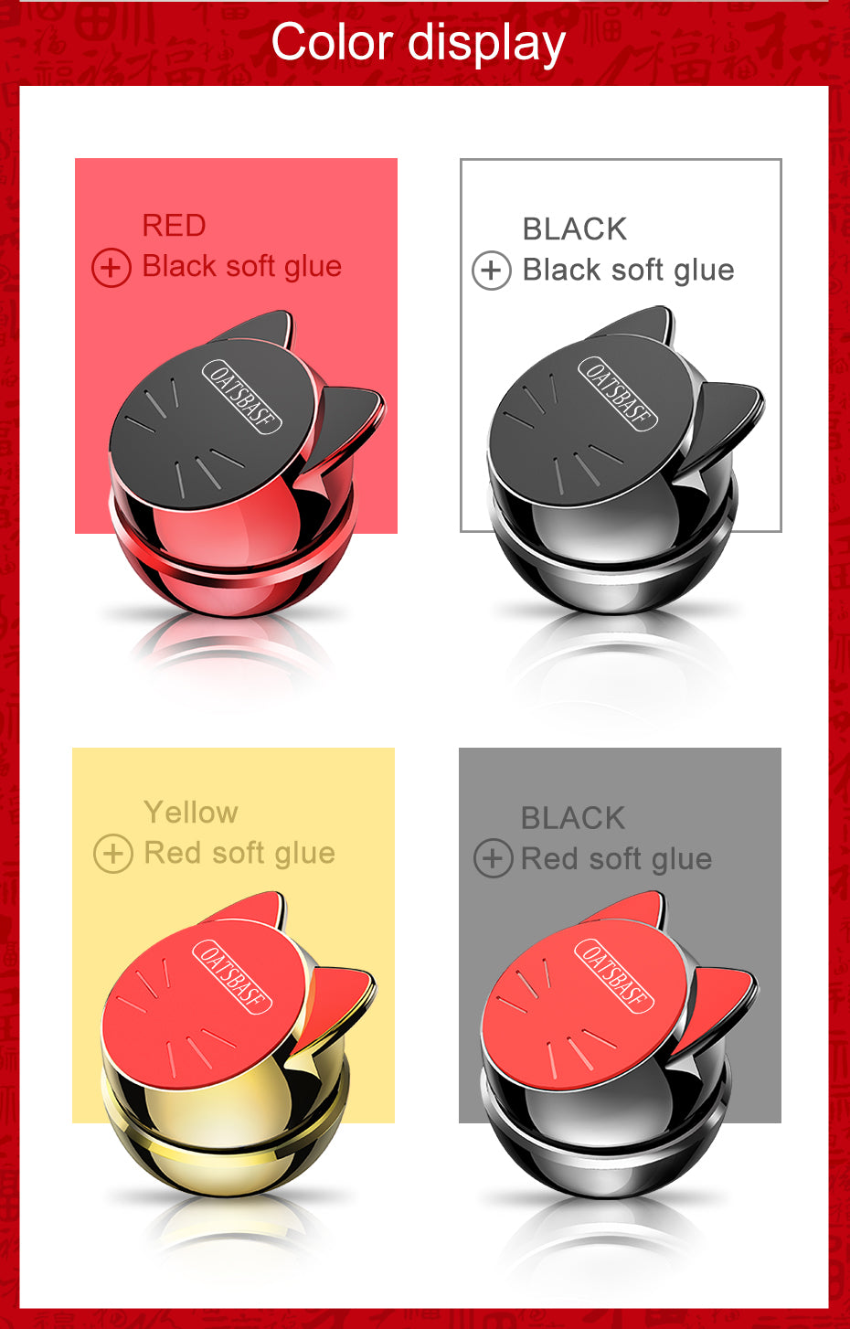 OATSBASF Universal Car Holder for Cellphone 360 Degree GPS Magnetic Mobile Phone Holder for Xiaomi Redmi Note 7 Magnetic Mount Holder