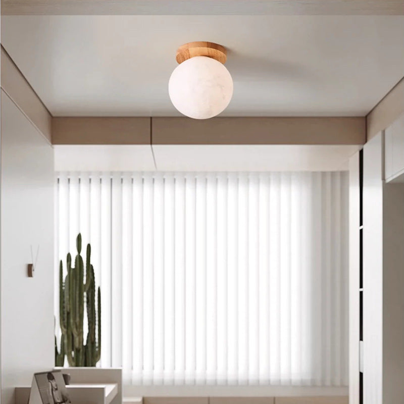 Japanese-style Simple Log Wind Moon Ceiling Lamp Aisle