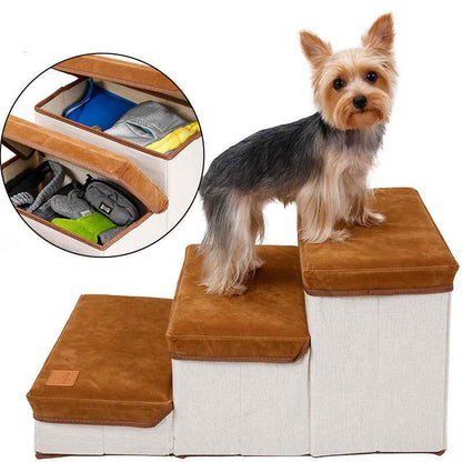 Dog Stairs with Storage - Pet Step Ladder - Amanluxe