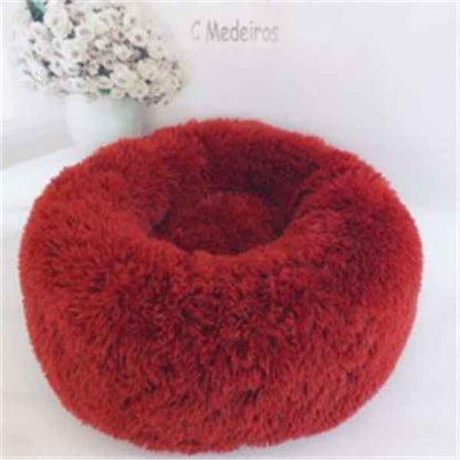 Round Cat Mattress - Long Fur Winter Pad - Amanluxe