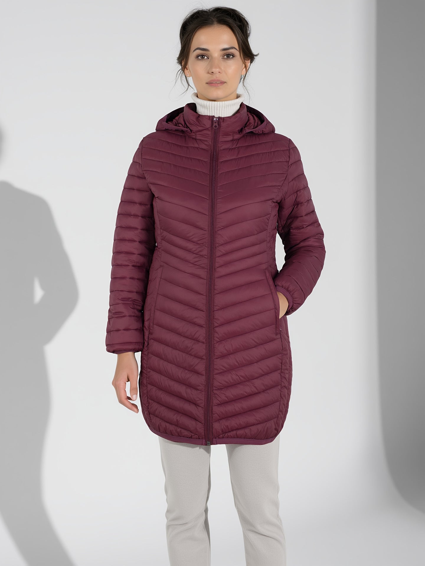 Women's Solid-Color Winter Cotton Padded Jacket