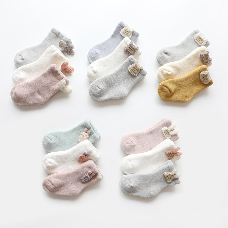 Mesh Cartoon Twist Striped Baby Socks