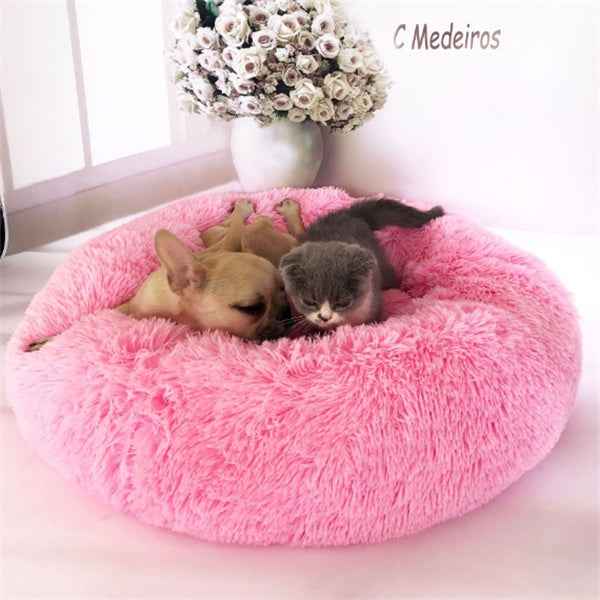 Round Cat Mattress - Long Fur Winter Pad - Amanluxe