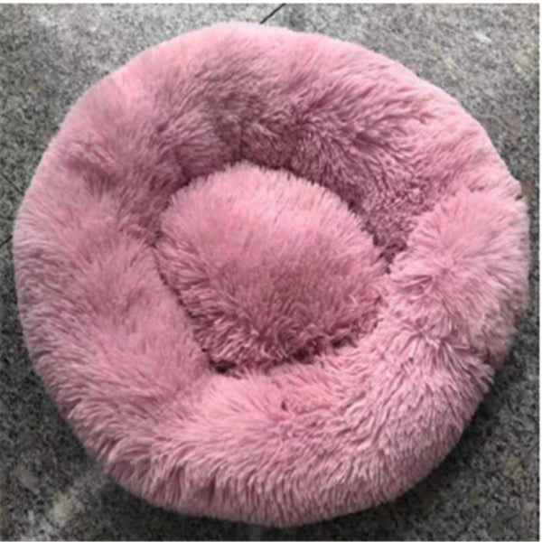 Round Cat Mattress - Long Fur Winter Pad - Amanluxe