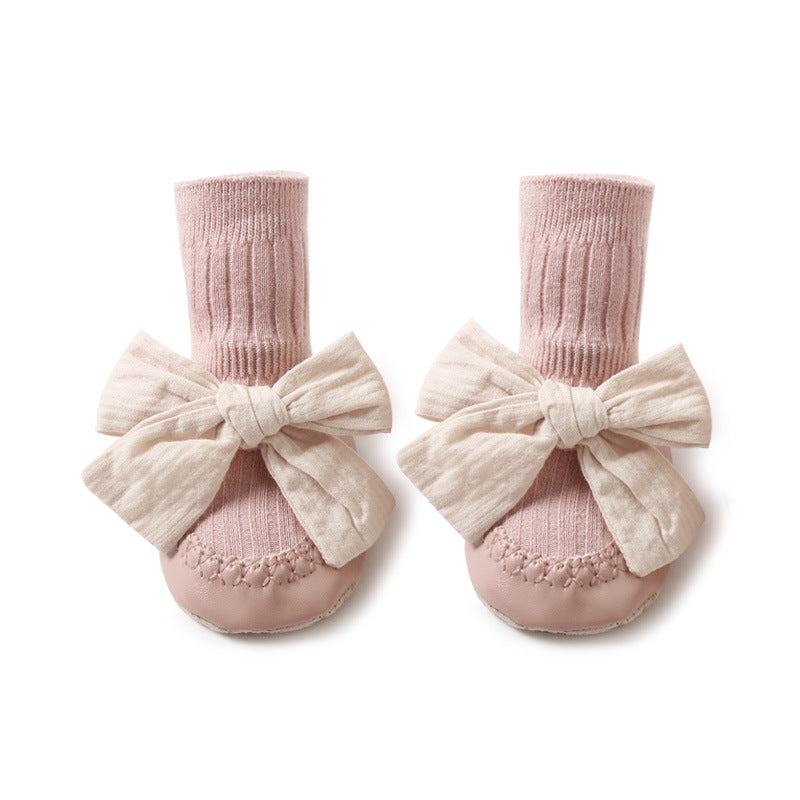 Autumn Baby Leather Sole Floor Shoes And Socks Baby Socks In The Tube