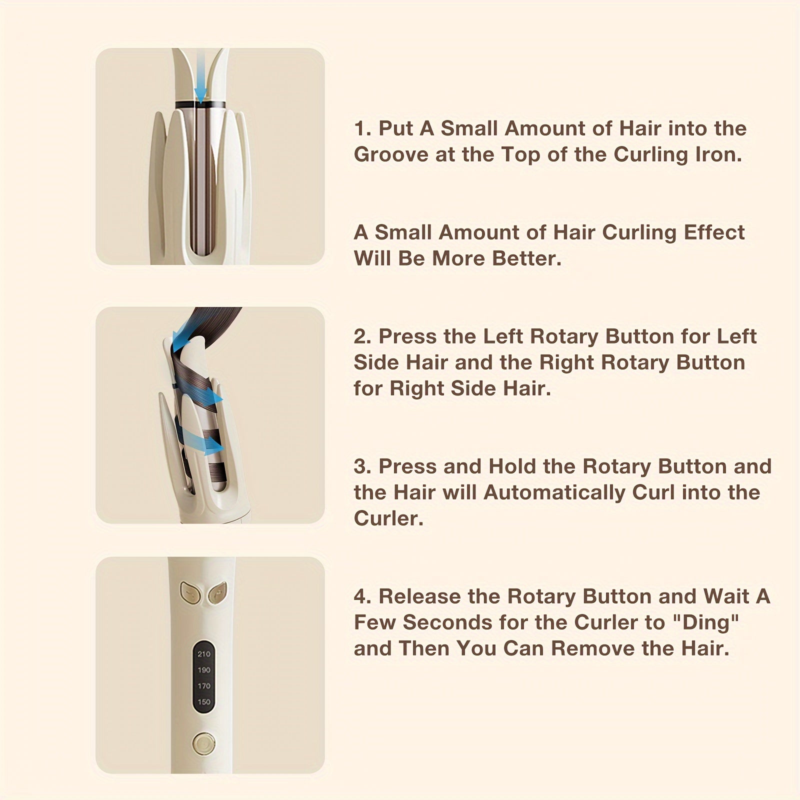 Automatic Hair Curler, 28mm Barrel, 4 Temperature Modes, Negative Ion Generator, Smart Timer And Sensor, Auto Off For Safety
