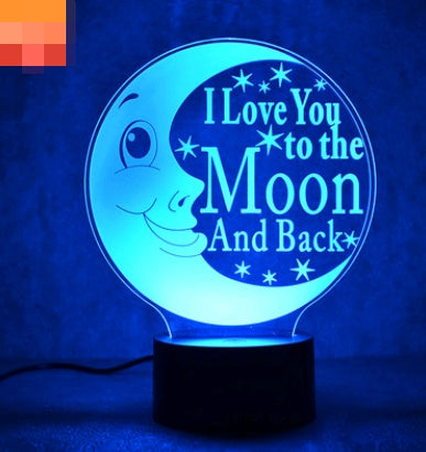 new LOVE moon 3D night light Smart home table lamp Energy-saving LED lamp