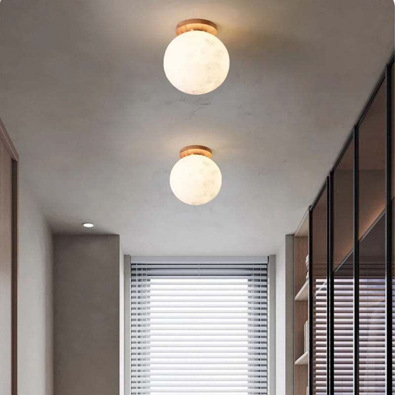 Japanese-style Simple Log Wind Moon Ceiling Lamp Aisle