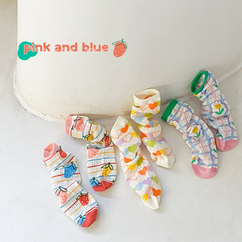 Children's Socks Spring Summer Baby Thin Pile Pile Women's Socks