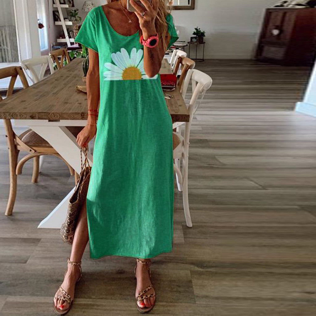 Women's printed European and American long skirts