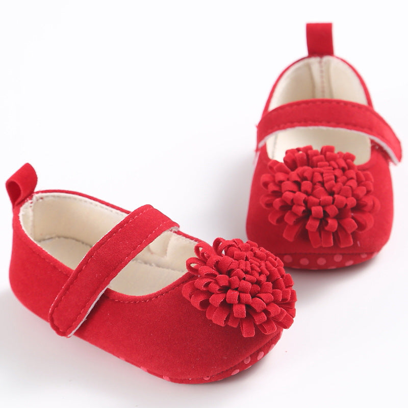 Baby colored flower toddler shoes, baby shoes soft soled shoes