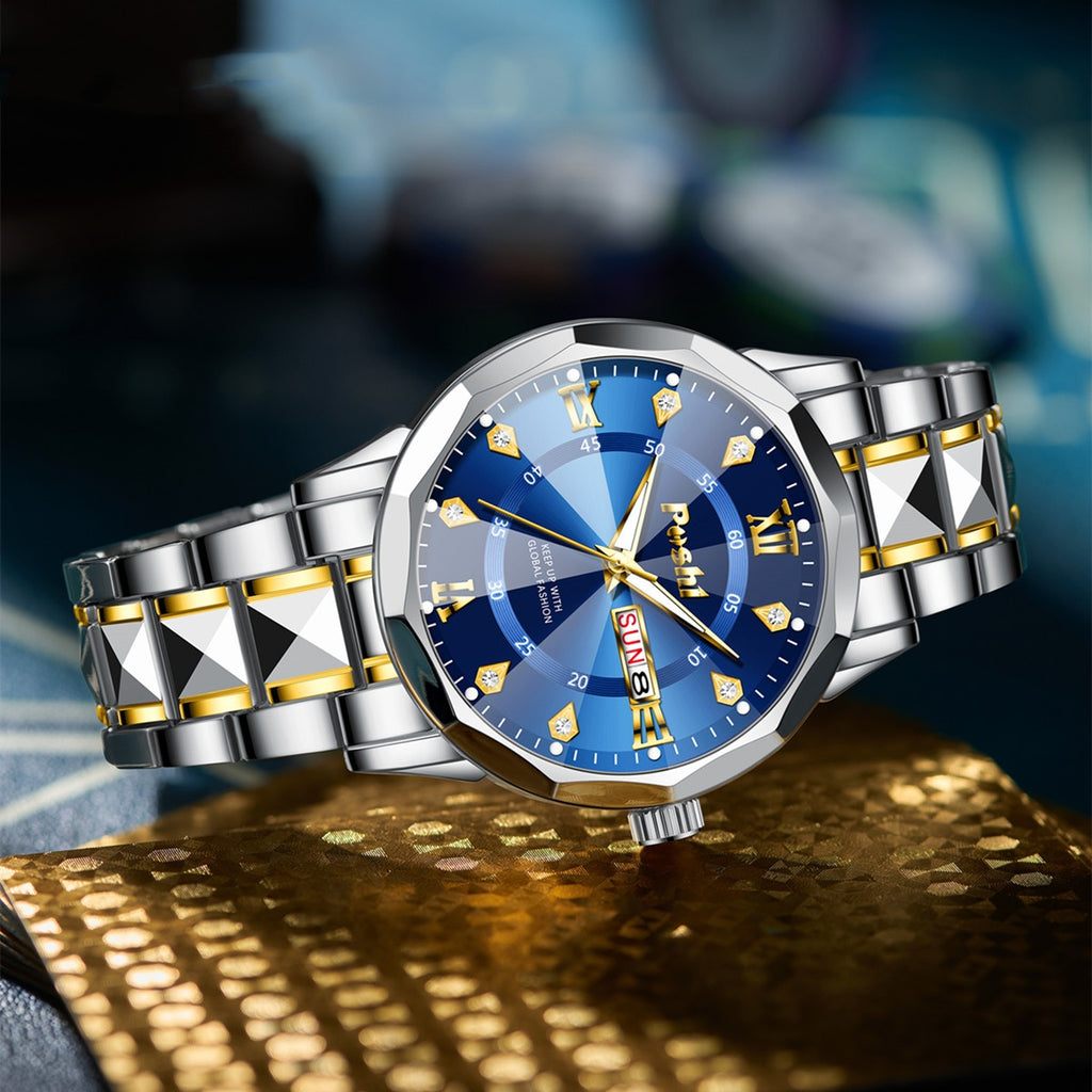 Men's Watch Luminous Calendar Quartz Watch Steel Belt