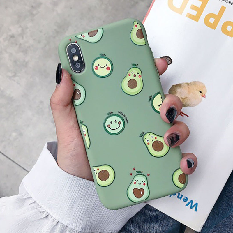 Suitable for A51 A71 flat avocado phone case A50 A70 creative cartoon smile tpu Samsung S20 protection
