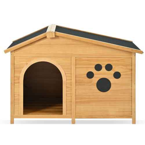 Wooden Dog House - Medium Outdoor Kennel - Amanluxe