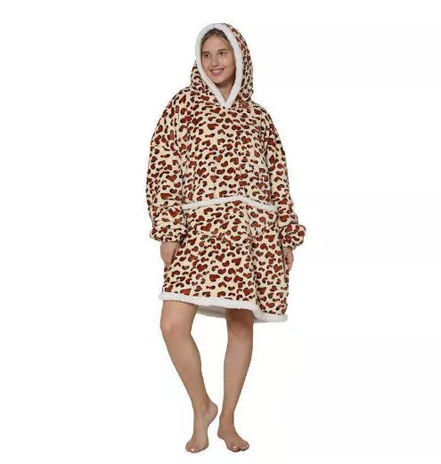Lazy Sleeping Blanket Love Children's Cold-proof Warm Clothes Hooded