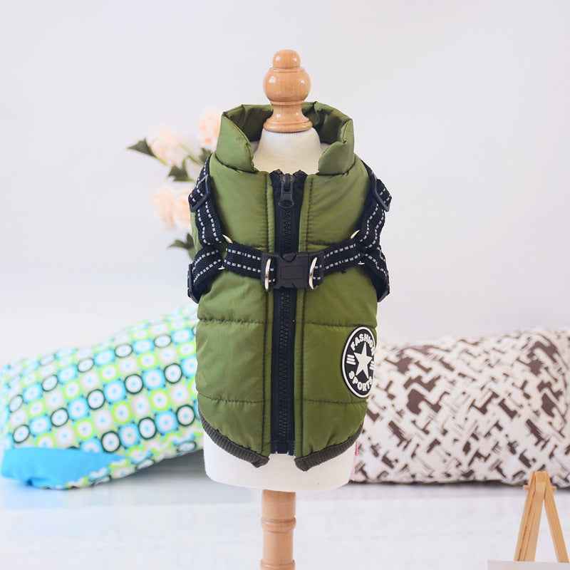 Waterproof Dog Coat with Harness - Winter - Amanluxe