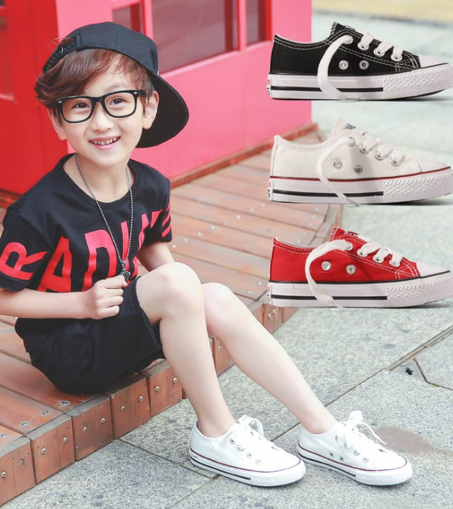 Canvas Shoes Non-slip Casual Shoes Student Parent-child Shoes New Baby Shoes White Shoes