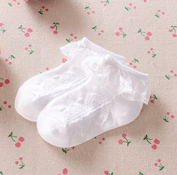 Children's lace boat socks Children's socks Girls baby mesh socks Thin lace princess socks