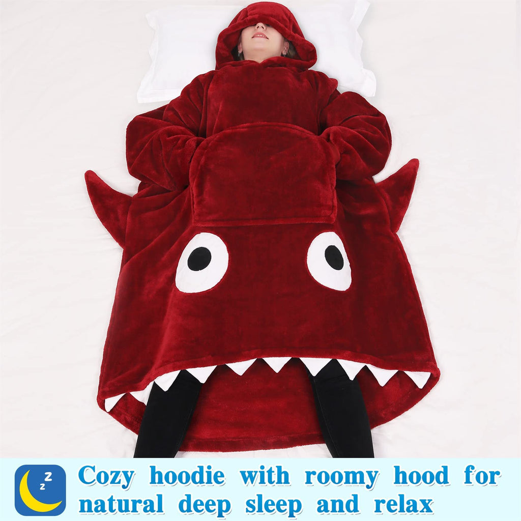 Shark Hoodie Blanket Lengthened Wide