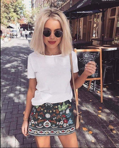 Printed Short Skirt Lady tutu hip Bust skirts Women's Skirt