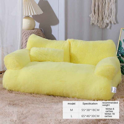 Luxury Cat Bed Sofa - Winter Warm Plush - Amanluxe