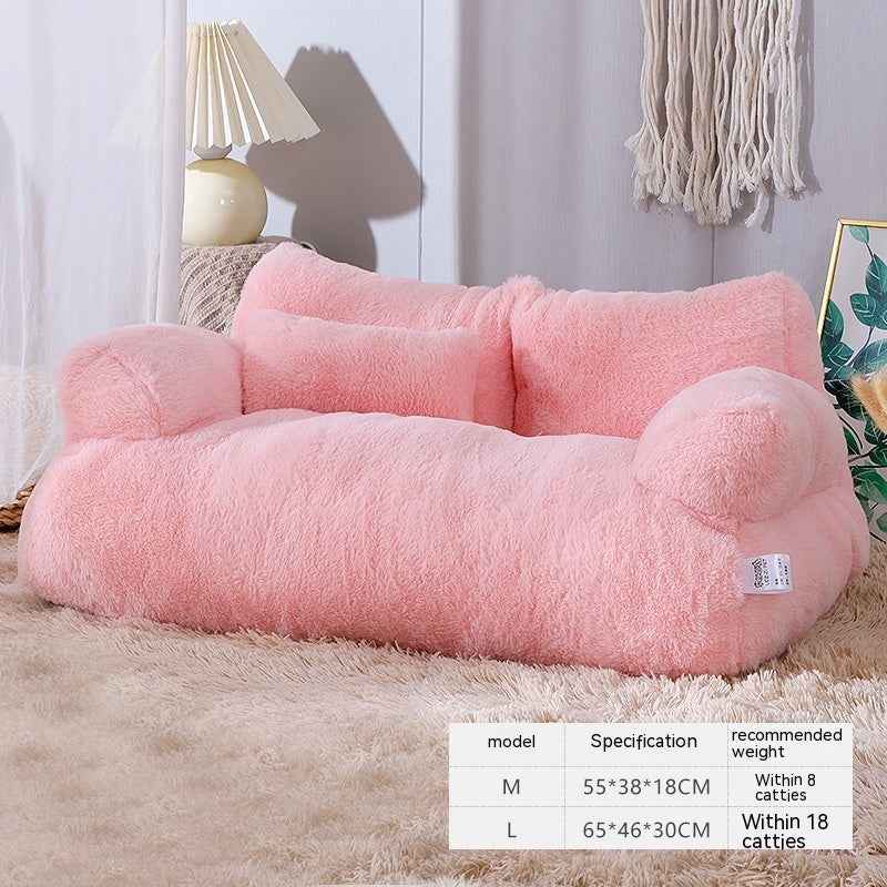 Luxury Cat Bed Sofa - Winter Warm Plush - Amanluxe