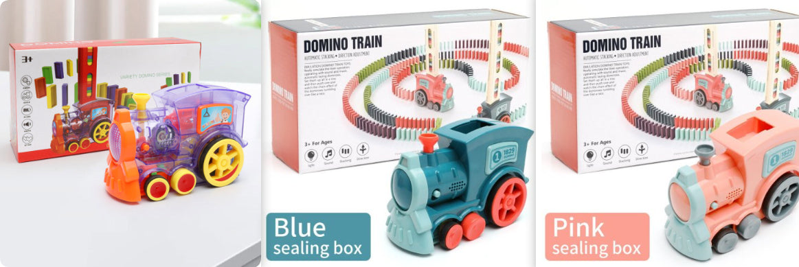 Domino Train Toys Baby Toys Car Puzzle Automatic Release Licensing Electric Building Blocks Train Toy