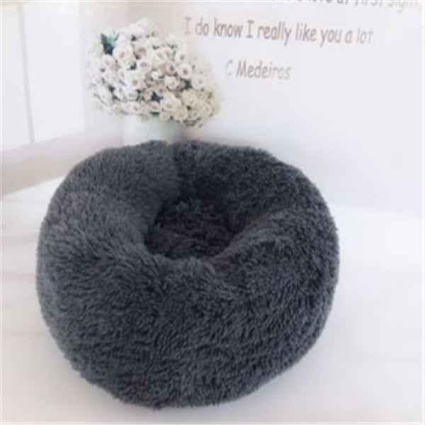 Round Cat Mattress - Long Fur Winter Pad - Amanluxe