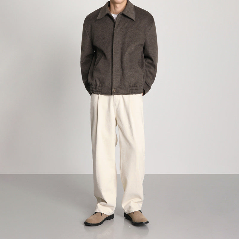 Men's Short Autumn And Winter Woolen Jacket