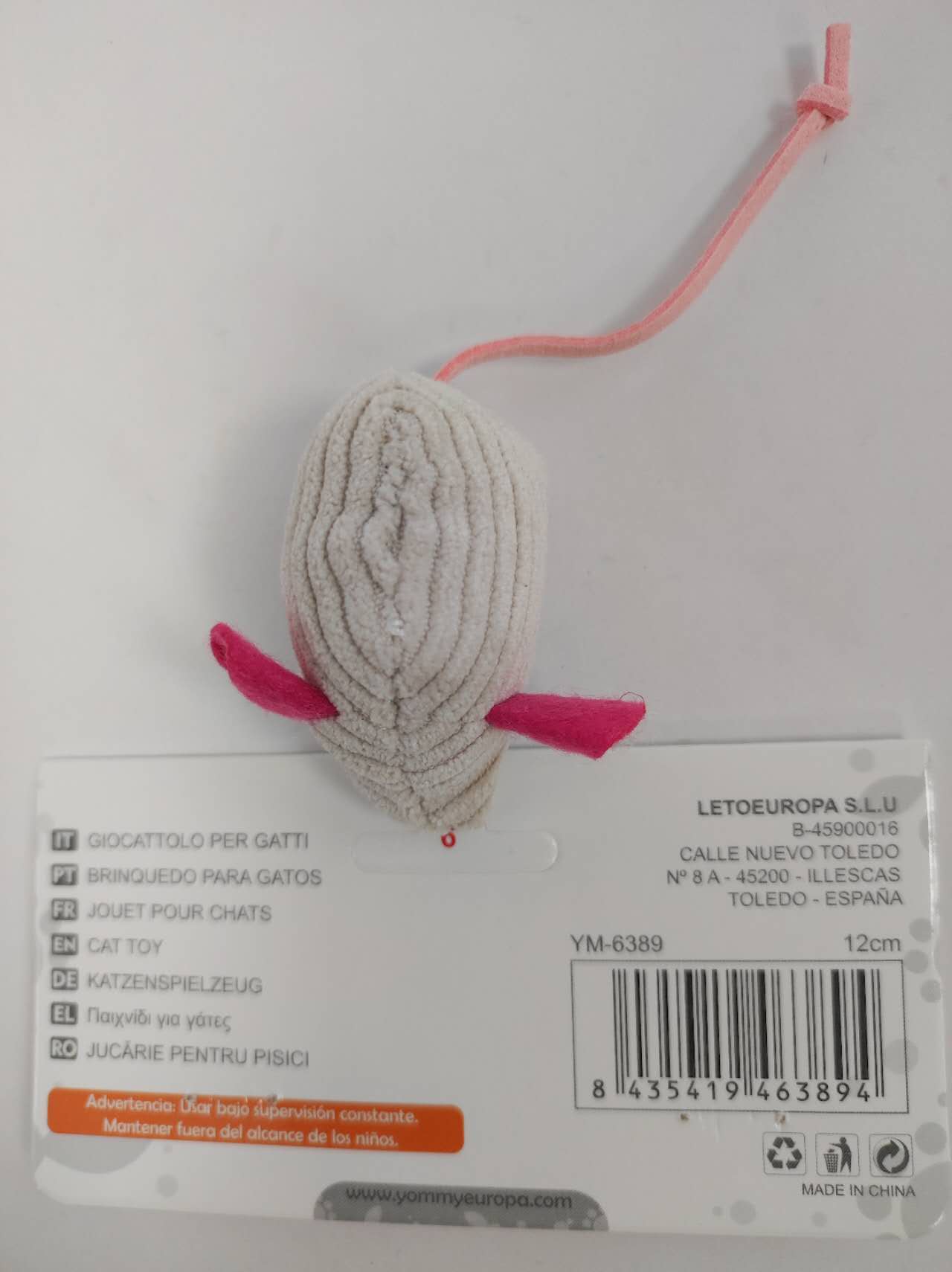 Fabric Mouse With Catnip