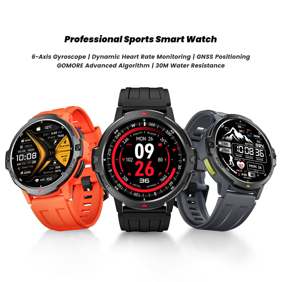 Latest Waterproof 3ATM GPS Smartwatch