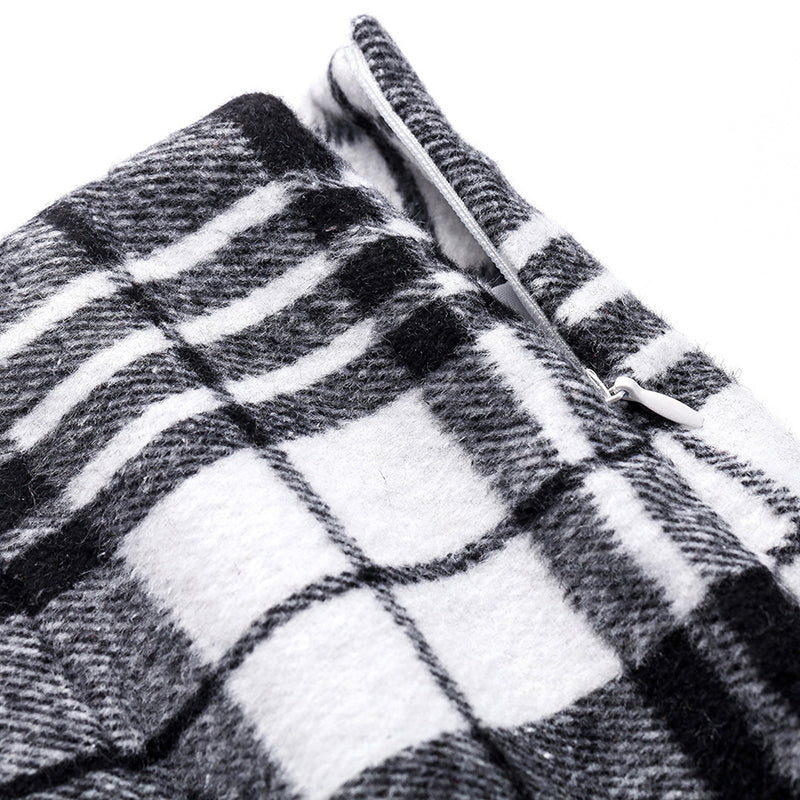 Womens High Waist Plaid Skirt Bodycon Pencil Mini Skirts