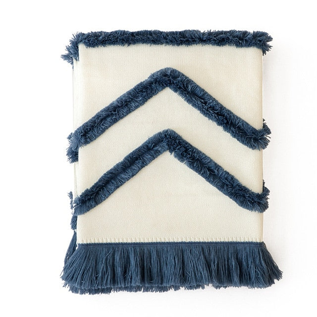 Tassel sofa blanket