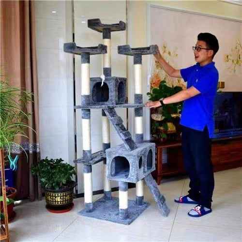 Large Cat Tree & Climbing Frame | Sisal Column with Jumping Platform - Amanluxe