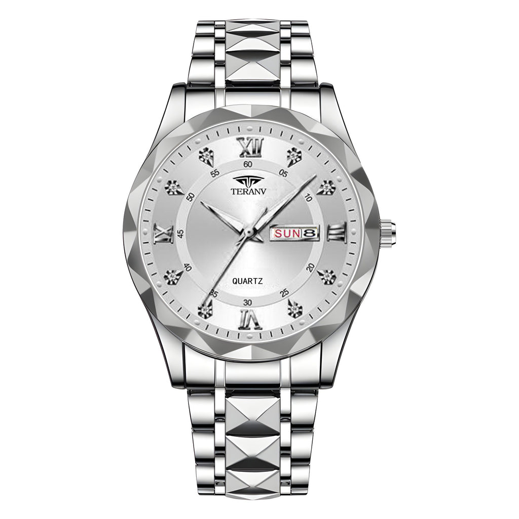 Watch Men's Chinese And English Calendar Diamond Shell