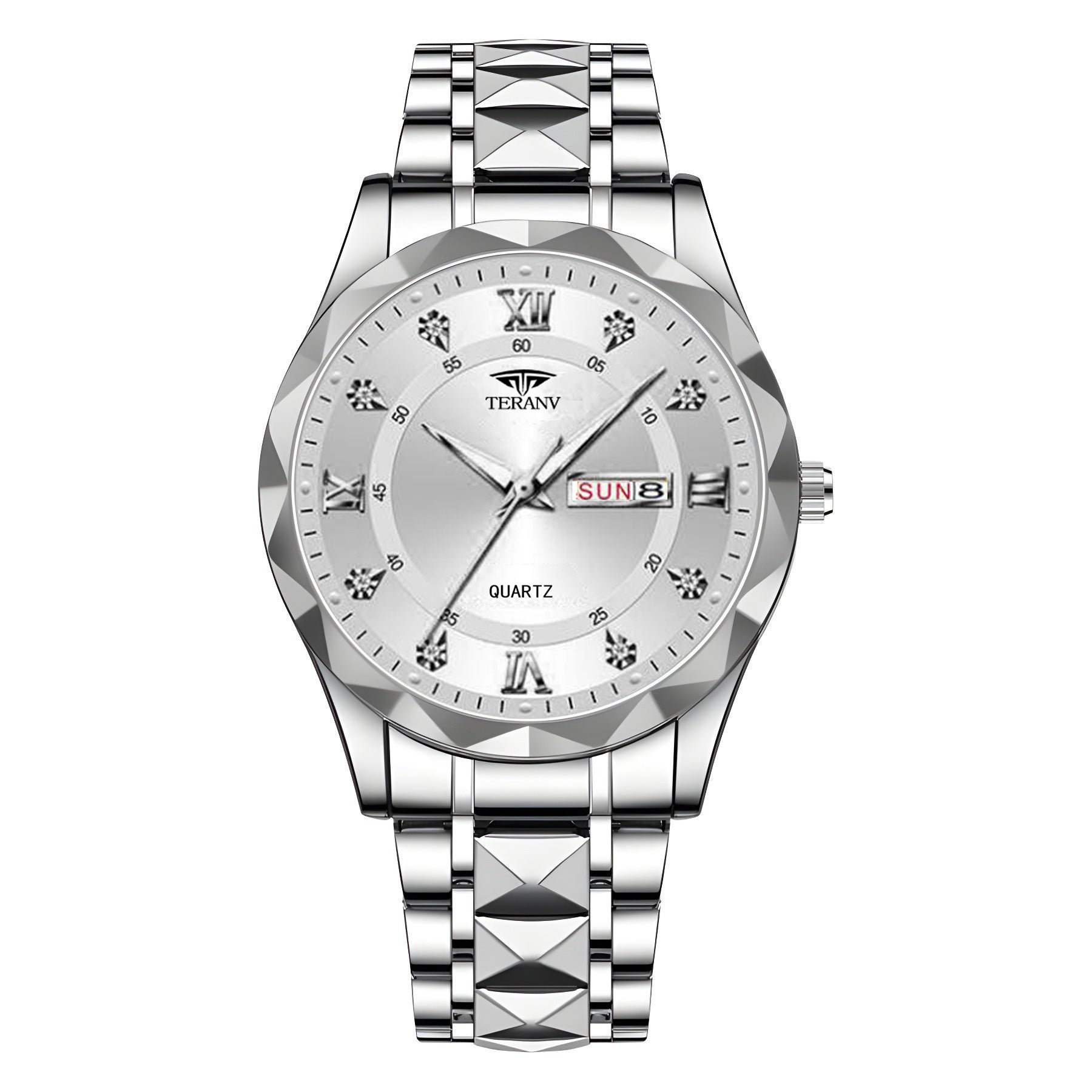 Watch Men's Chinese And English Calendar Diamond Shell
