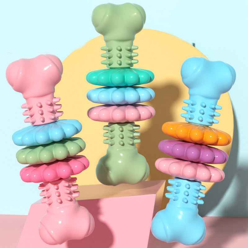 Indestructible Dog Chew Bone | Teeth-Cleaning TPR Chew Toy for Dogs - Amanluxe