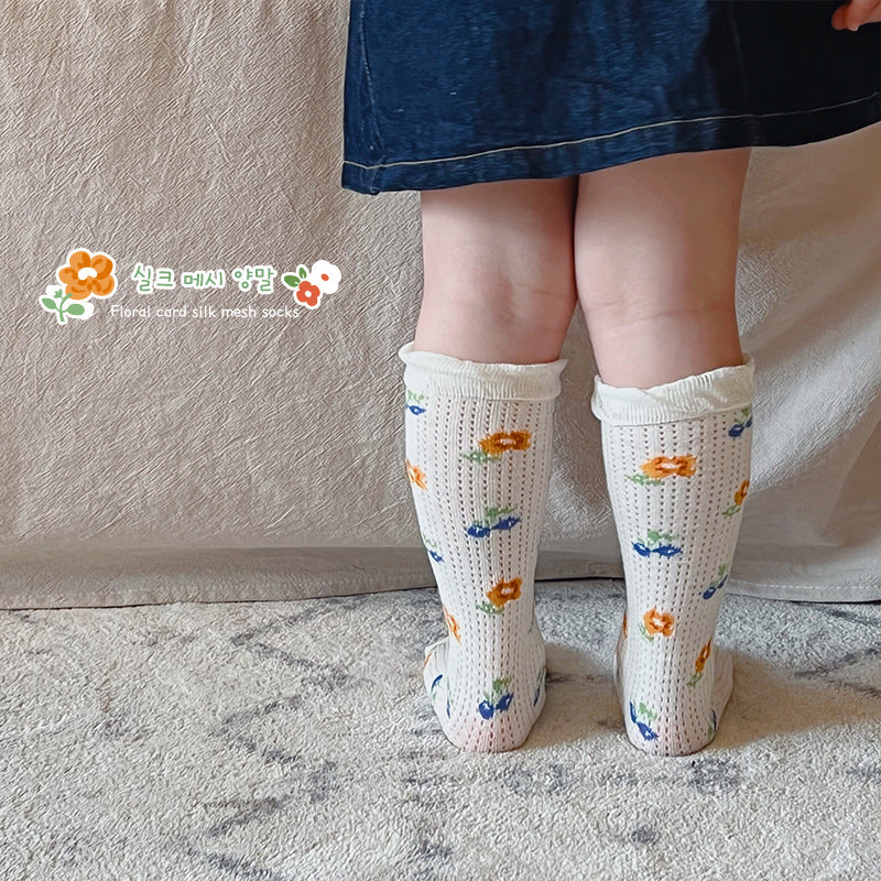 Children's Socks Spring Summer Baby Thin Pile Pile Women's Socks