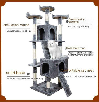 Large Cat Tree & Climbing Frame | Sisal Column with Jumping Platform - Amanluxe