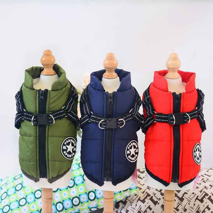 Waterproof Dog Coat with Harness - Winter - Amanluxe