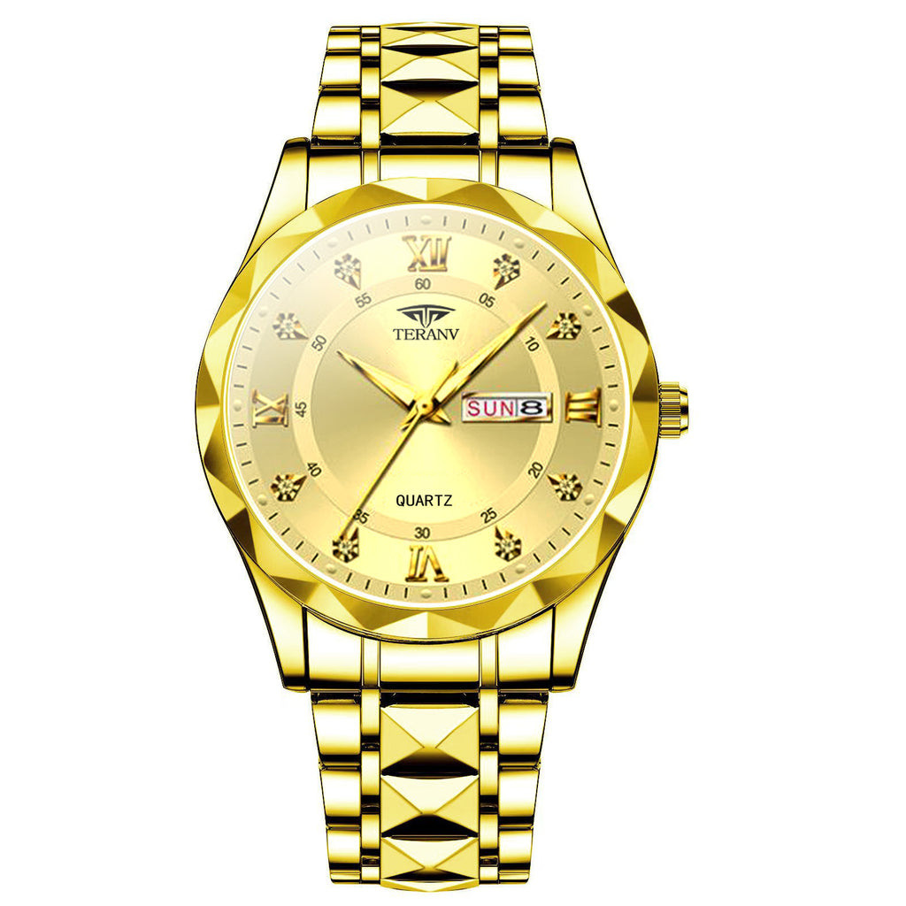 Watch Men's Chinese And English Calendar Diamond Shell