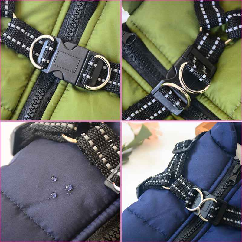 Waterproof Dog Coat with Harness - Winter - Amanluxe