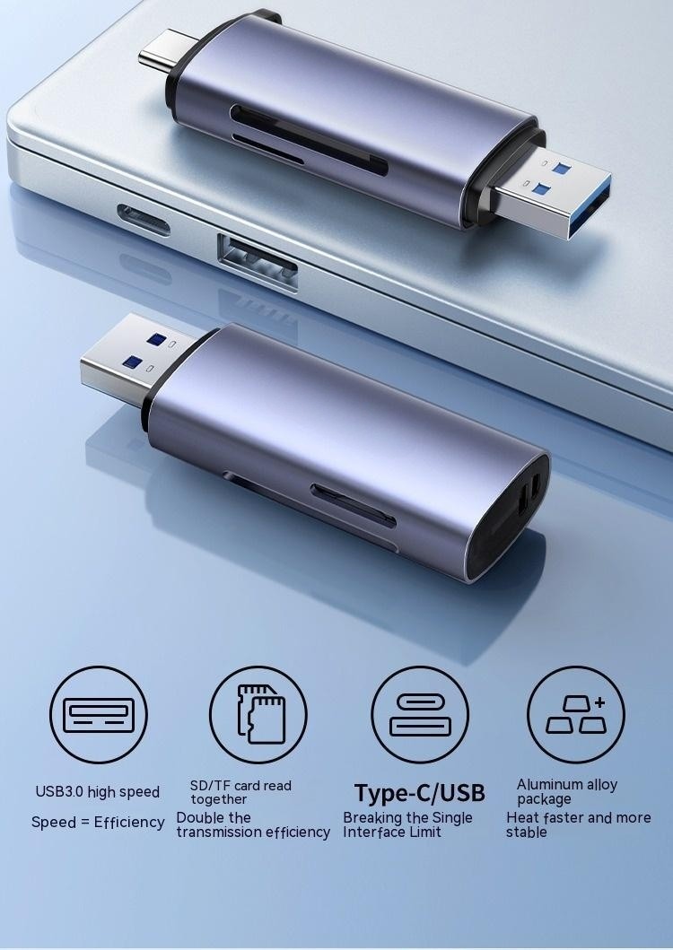 Multi-function In One Large Sd Memory Card Conversion Tf  Type-c Computer Card Reader