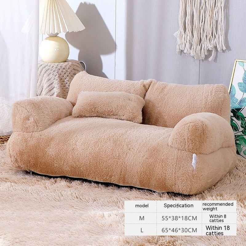 Luxury Cat Bed Sofa - Winter Warm Plush - Amanluxe