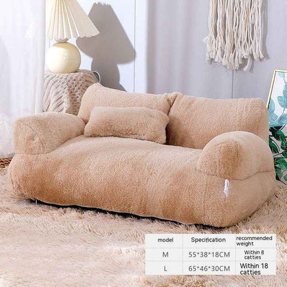 Luxury Cat Bed Sofa - Winter Warm Plush - Amanluxe