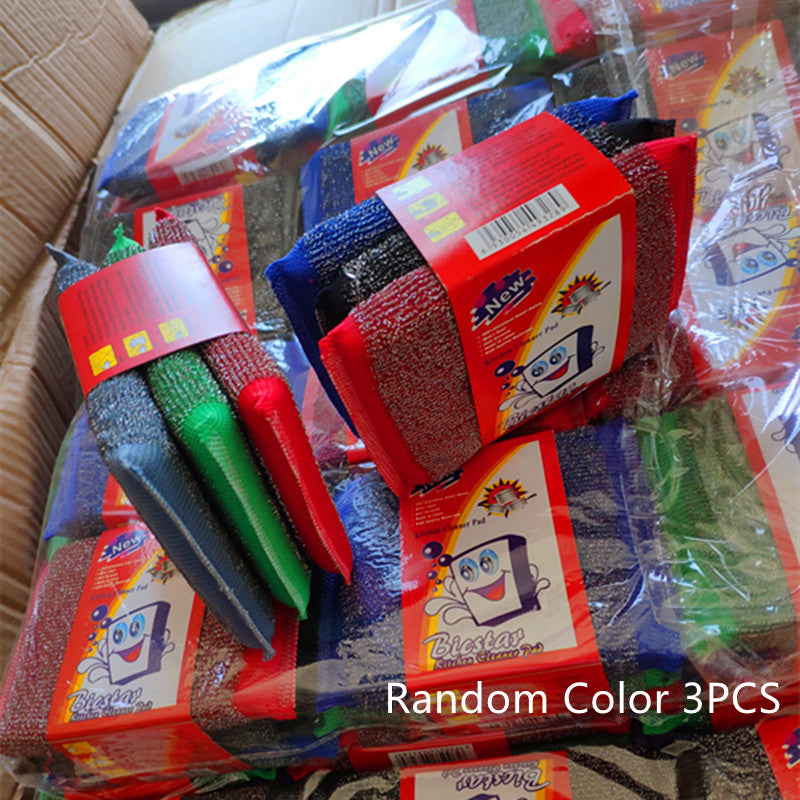 Household Steel Wire Cloth Sponge Wipe Brush Pots And Pans Wash Dishes null