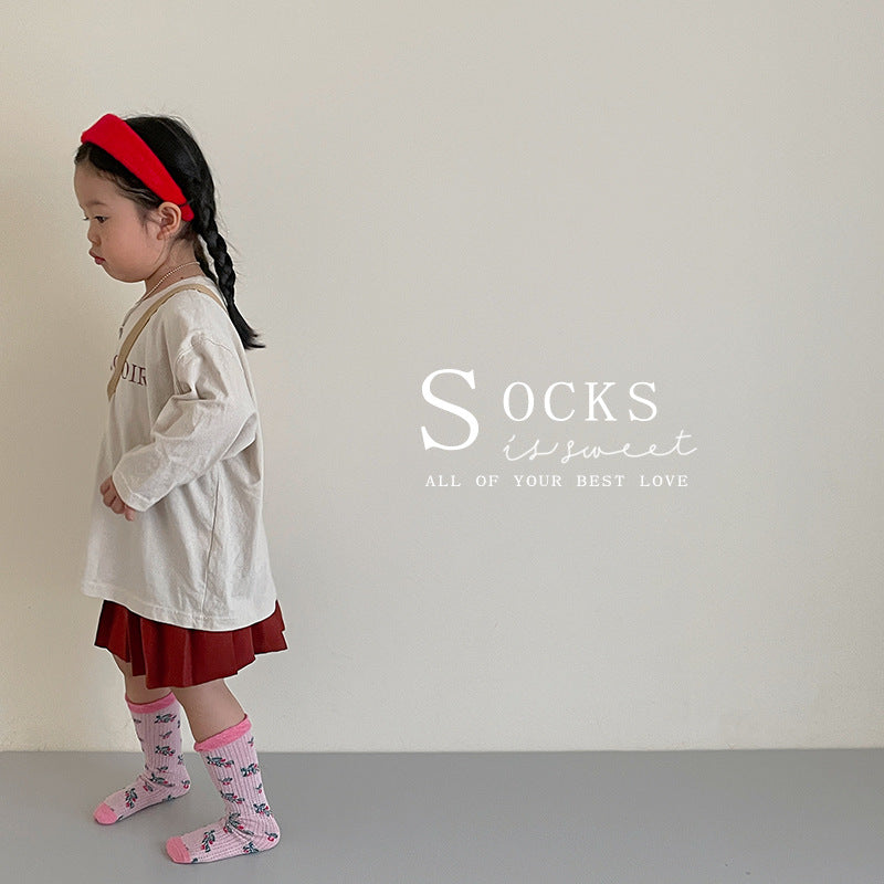 Children's Socks Spring Summer Baby Thin Pile Pile Women's Socks