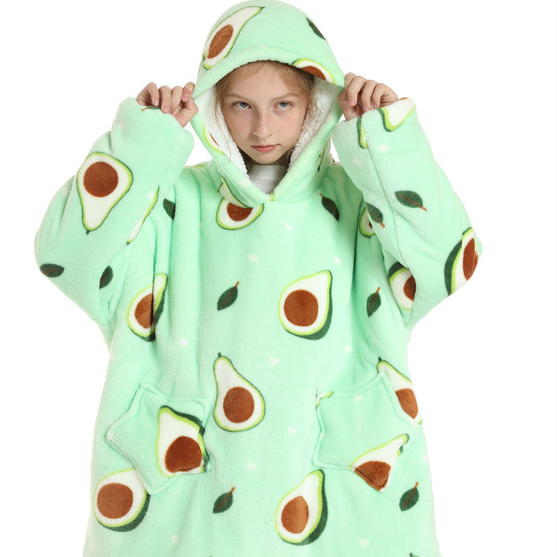 Lazy Sleeping Blanket Love Children's Cold-proof Warm Clothes Hooded