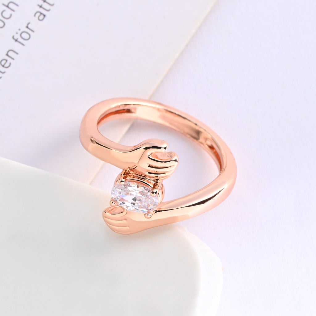 Jewelry Diamond Love Hug Ring Female Hands