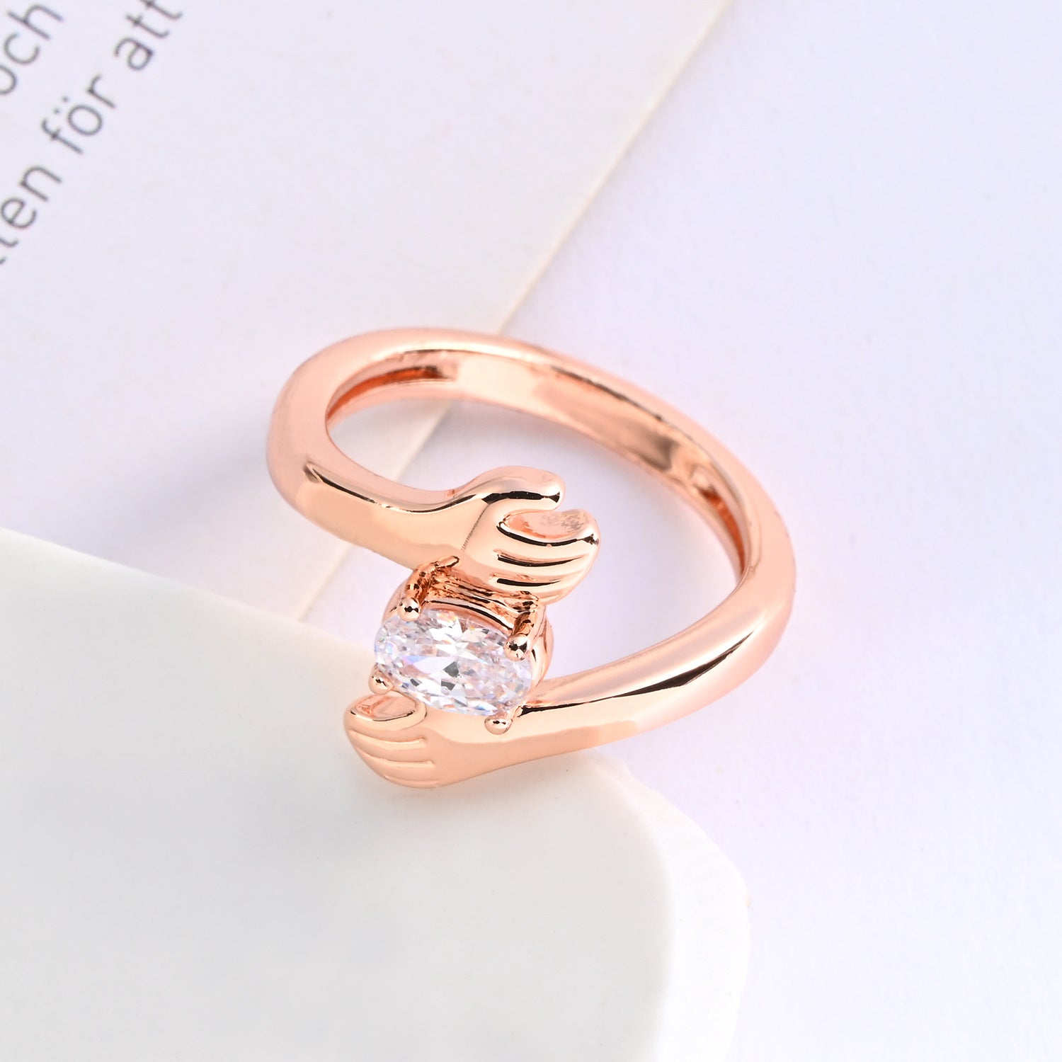 Jewelry Diamond Love Hug Ring Female Hands